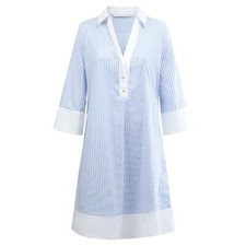 Blusenkleid gestreift hellblau
