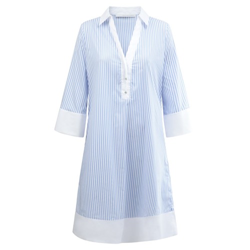 Blusenkleid gestreift hellblau