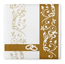 Serviette Hochzeit in Gold aus
