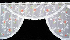 3 Varianten rosen Gardinen Bistro Scheibengardine Bogengardine Türgardine Neu