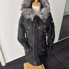 Khujo Damen Winterjacke Mantel Gr. S Schwarz mit Kapuze