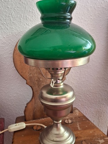 Zinnlampe mit grünem schirm - mit,