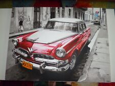 Bild 80 x 60 auf Leinwand Cuba Oldtimer