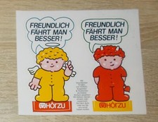 Alter Aufkleber | Sticker HÖRZU - Freundlich fährt man besser - Engel & Teufel