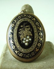 Antikes Biedermeier Schaumgold Medaillon Ketten Anhänger um 1840