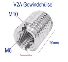 V2A Gewinde Hülse Adapter M10 auf M6 20mm Gewinde Adapter M10 M6 Gewindeadapter