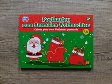 12 Postkarten zum Ausmalen, Weihnachten, Postkartenblock, ab 3 Jahre - ANSEHEN!