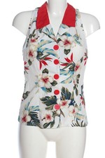 ROCK N ROMANCE Neckholdertop Damen Top Gr. DE 36 weiß-rot-khaki Casual-Look