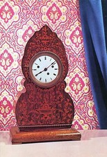 Alte Kunstpostkarte - Stutzuhr Wiener Intarsienarbeit 1780