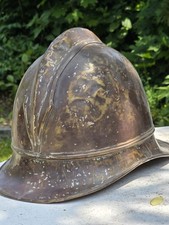 Alter Feuerwehrhelm Messinghelm vermutlich um 1900 Patina ohne Gurt Magirus Ulm