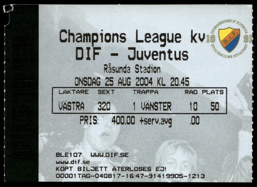 Ticket 2004 djurgardens - ticket,
