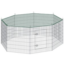 Freilaufgehege mit Sicherheitsnetz, Stecksystem, Ø 204cm silber B-Ware