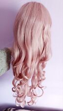 Perücke Lockig Lang Rosa Cosplay / NEU