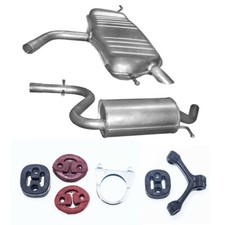 Auspuff + Montagesatz Mittelschalldämpfer Endschalldämpfer  Audi A3 1,6FSi