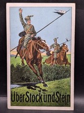 AK Ansichtskarte Postkarte Feldpost Kavallerie Pferd Über Stock und Stein RAR