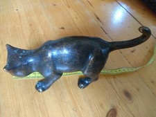 Bronzeskulptur kleine laufende Katze Gartendekoration Dekorationsfigur