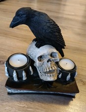 Gothic Kerzenhalter Rabe mit