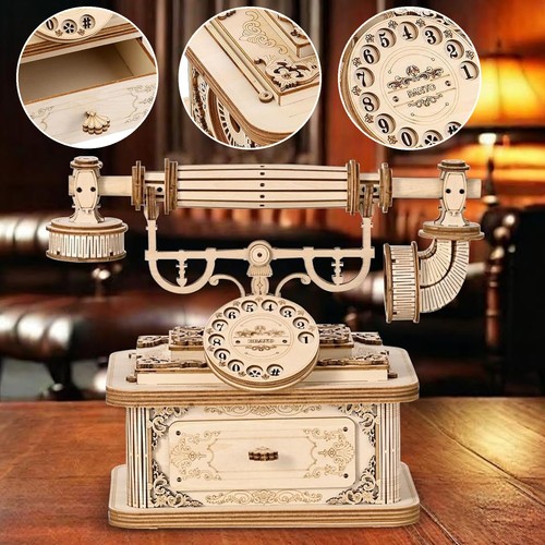 Holzpuzzle retro telefon - retro,