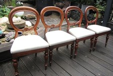 antike Stühle original englische viktorianische Balloon chairs  4er Set um 1890