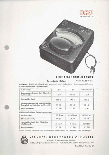 Rft lichtmarken gerät - rft, lichtmarken-gerät