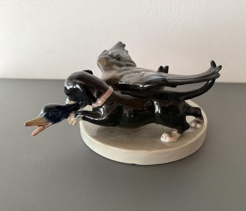 Porzellanfigur vogel mit - porzellanfigur, fisch