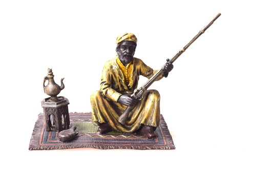 Bronzefigur araber krieger - bronzefigur,
