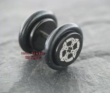 Fake Piercing Plug Ohrring KELTISCHER KNOTEN vierieck Tattoo Style Tunnel celtic