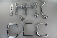 Torbeschlag Aluminium  - Drücker Knauf Tor Tür Pforte Klinke Griff Alu Schild AL