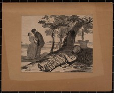 Honoré Daumier Plaisirs de la Campagne Karikatur Frankreich Lithografie 19 Jhd