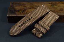 UHRENARMBAND 28/28 130/80 MM BRAUN SPOTT ECHT ECHSE LEDER HANDMADE MA STRAP 151