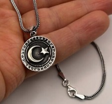 AY YILDIZ & Fuchsschwanz Kette 925 Silber Halskette OSMANLI Türk Türkiye Bayrak