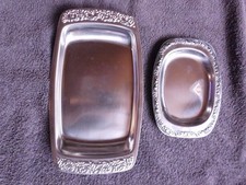 Servierplatten Edelstahl  TISCHFEIN 18/10  und eine Noname  20x14 und 29x17 cm