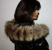 Coyote Pelz Kapuze Kragen Echtfell Besatz Silberfuchs Pelzkragen Kojote Jacke Ne