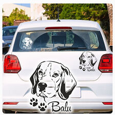 Beagle Name Auto Aufkleber Sticker Hund Pfoten Autoaufkleber clickstick A101
