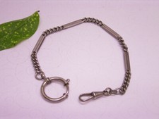 TASCHENUHRKETTE, KETTE FÜR HERRENTASCHENUHR UM 1900, ECHT NIKEL