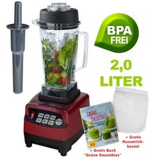 JTC Power Mixer Blender Icecrusher rot 2,0l BPA-Frei +Buch Grüne Smoothies
