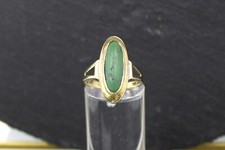 Türkis-Goldring um 1930/1940, 585er Gelbgold, grüner Türkis