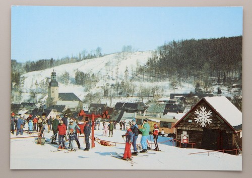 Postkarte winter in geising - postkarte,