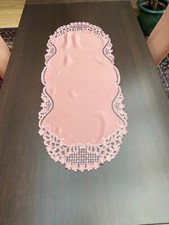 Edler Tischläufer mit Stickerei und Hardanger 110 x 45 cm