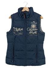 SOCCX Damen Steppweste Blau Gr. 36/S Casual Sportlich Gesteppt Logo