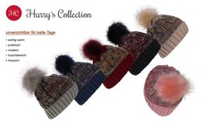 Mütze mit Bommel in 6 Farben