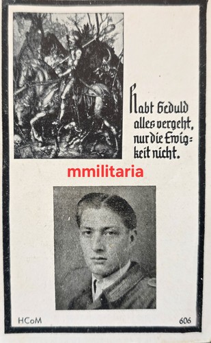 Sterbebild wwii gefreiter tann - sterbebild,