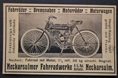 Nsu fahrradwerke neckarsulm - nsu,