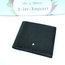 Montblanc Bi-fold Geldbörse Schwarz Braun Krokodilprägung Made in Italy Herren