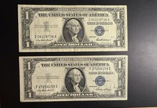 LOT 2 Scheine 1 Dollar Silver