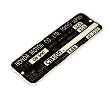 Honda CB 500 Four K0-K2 Typenschild Aluminium VIN Type Plate Registered Aluminum