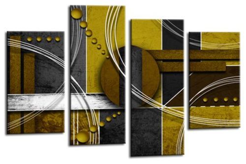 Abstraktes wandbild senfgrau - wandbild,
