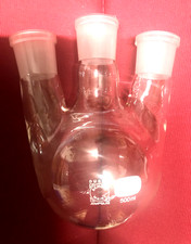 Rundkolben 3-Hals Dreihalsrundkolben 500ml, Schliffe 3 X NS 29, Duran 50 NEU