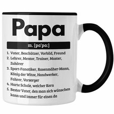 Trendation - Papa Tasse Geschenk Spruch für Vatertag Definition Geschenkidee für