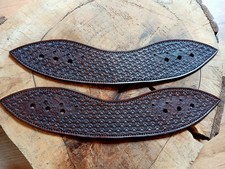 Western Sporenriemen Leder Mediumbraun Mit Skull Punzierung Neu Handarbeit Top